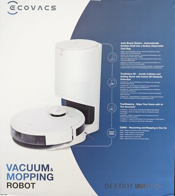ECOVACS DEEBOT N8 PRO+ Staubsauger Roboter mit Absaugstation 2600 PA, weiß OVP