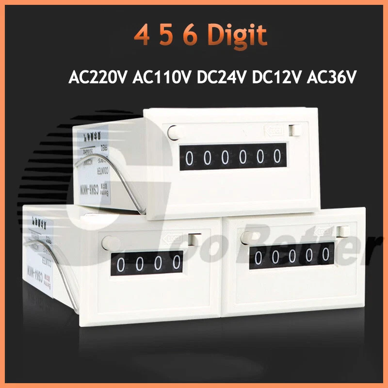 1 Elektromagnetisch Zähler 1 STÜCKE 6-Stellig CSK6-YKW DC 12 V Elektronik Mini