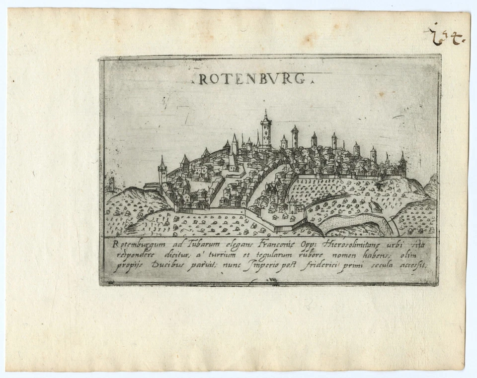 Map "Rothenburg ob der Tauber" (Germany) Francesco Valegio-D. Rascicotti, c.1598 - Image 2 of 2
