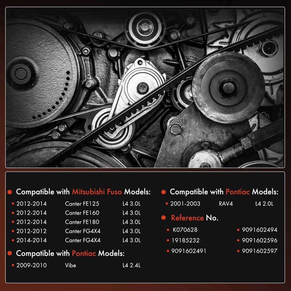 62.76 in Serpentine Belt for Toyota RAV4 Pontiac Mitsubishi Fuso Canter FE125 - Image 2 of 4
