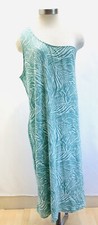 NWT NINE WEST Women Sleeveless Pullover One Shoulder Green Blue Dress Plus Sz 4X