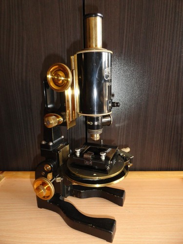 Carl Zeiss Jena Antique microscope , brass.