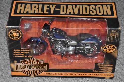 Harley Davidson Racing Champions Dyna Super Glide Sport Die Cast 1:10 Scale