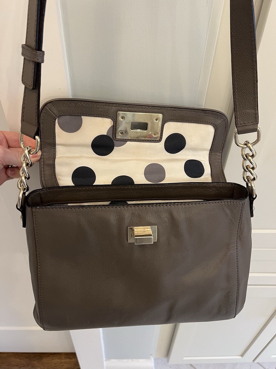 Kate Spade Irving Place Crossbody Handbag-Taupe With Gold Hardware. View 3