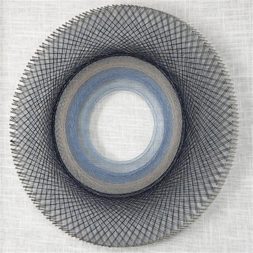 Uttermost String Duet Wood and Glass Geometric Art - Black/Blue/White (Set of 2) - Picture 4 of 7