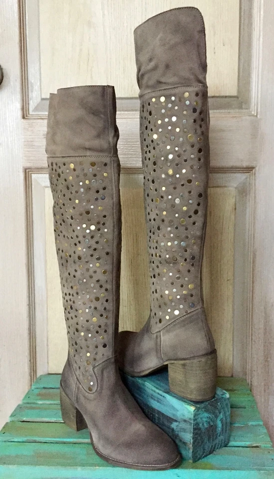 Botas Anthropologie Seychelles color tostado topo con tachuelas sobre la rodilla 7 NUEVAS Foto 3 de 4