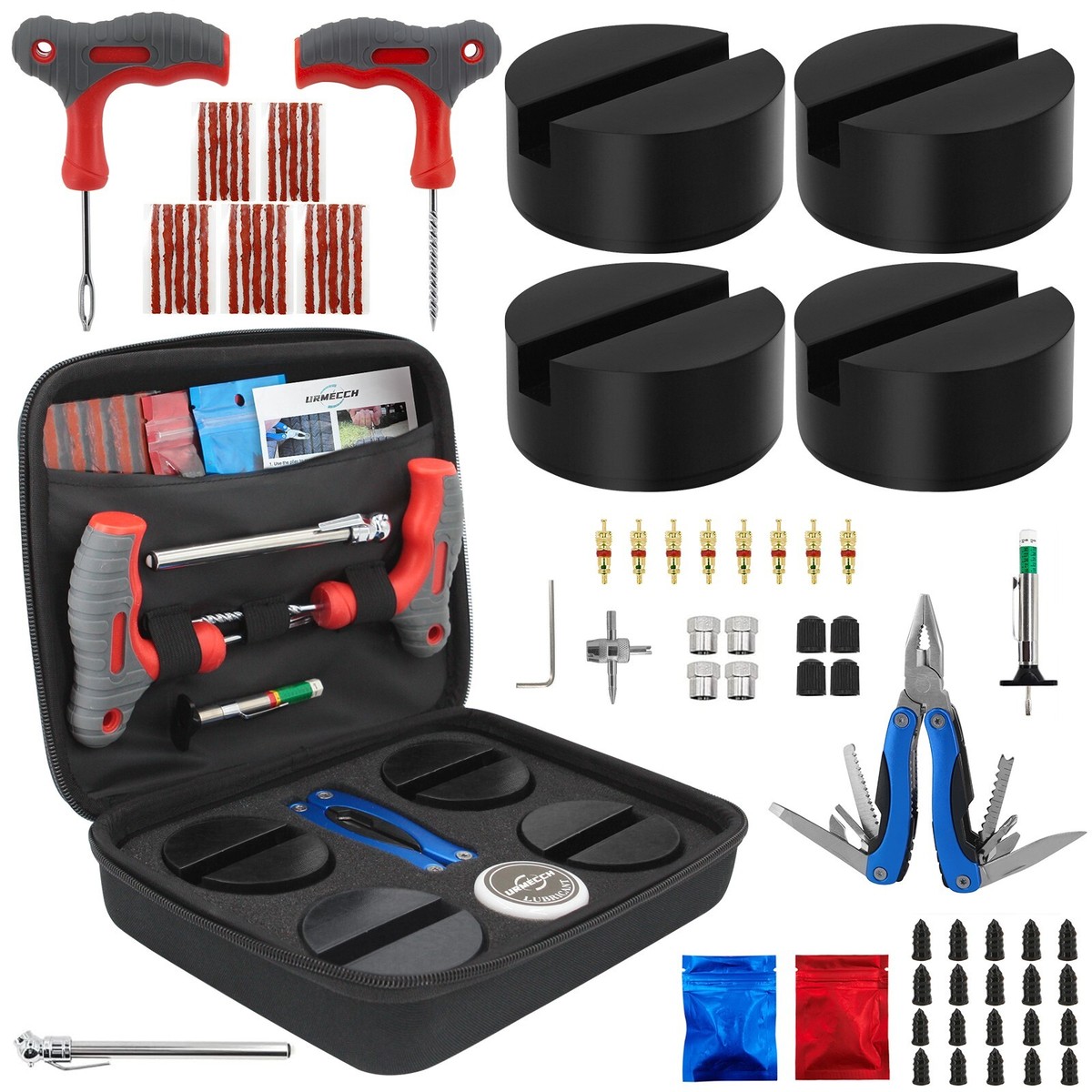 Car Rubber Jack Pad Emergency Tyre Repair Tool Kit For AUDI