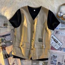 Herren Weste Retro Freizeit Tank Top Jacke Ärmelloser Mantel Solid Chic