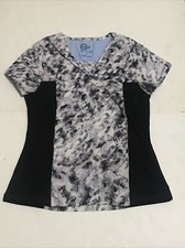 Gem Scrubs Scrub Top Size S Black Purple Short Sleeves 2731