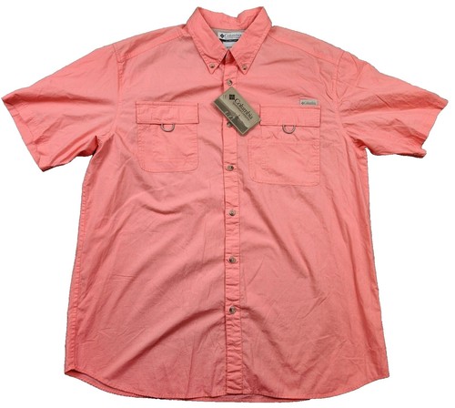Chemise Columbia PFG Omni-Shade Homme, Manches Courtes, Rose Clair, Taille M