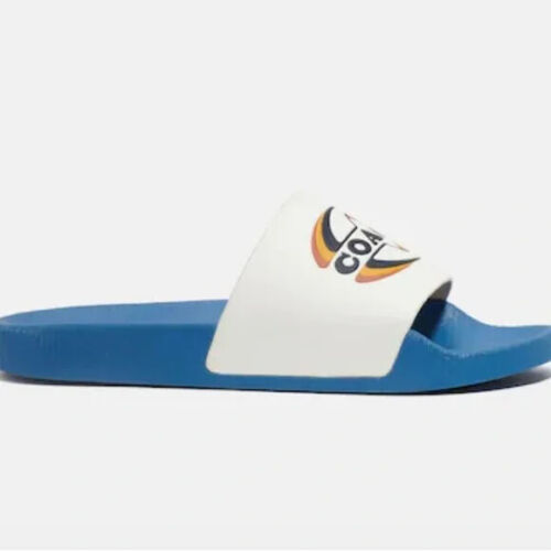 NWT Coach CE496 Women's Uli Sport Slide with Stamp Chalk Sky Blue Shoe - Picture 4 of 4