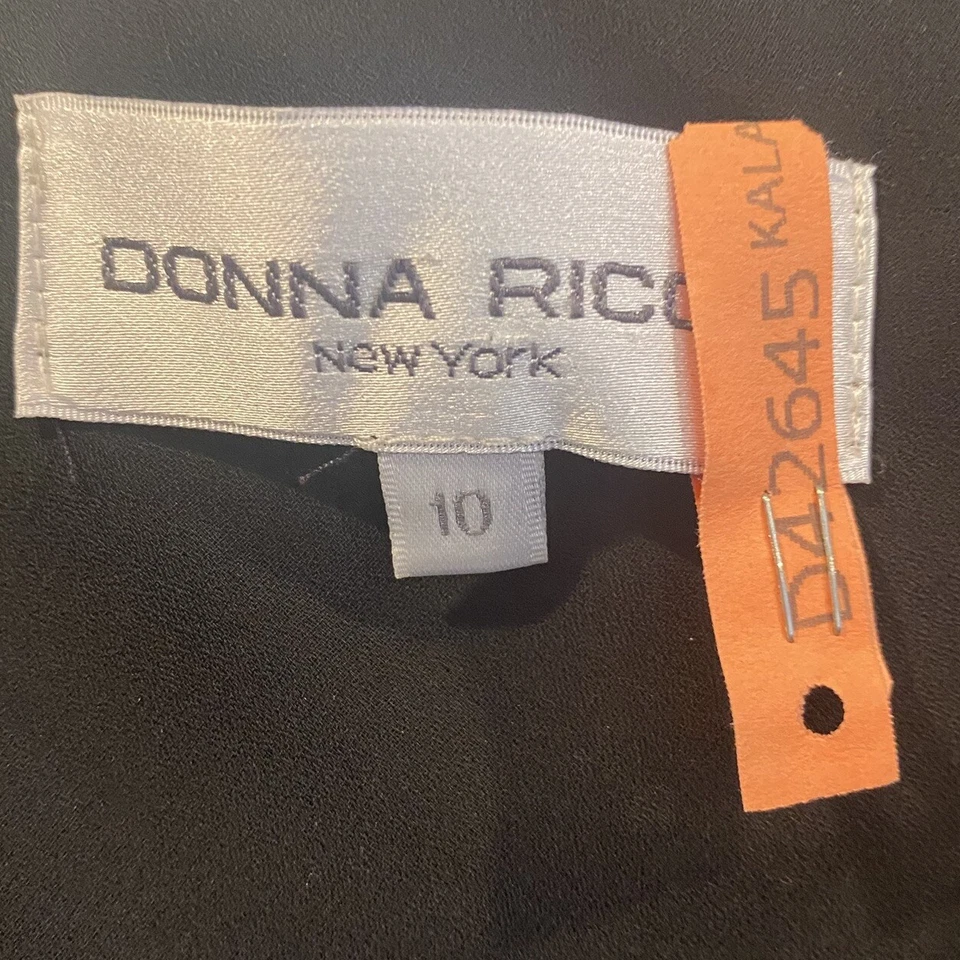 Conjunto formal de 2 piezas de falda negra con cuentas de gasa talla 10 Donna Rico para mujer Foto 4 de 4