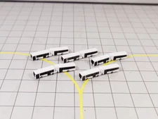 5x White Airport CAR PARK ARTICULATED BENDY BUSES GSE  1:400 Diorama Models