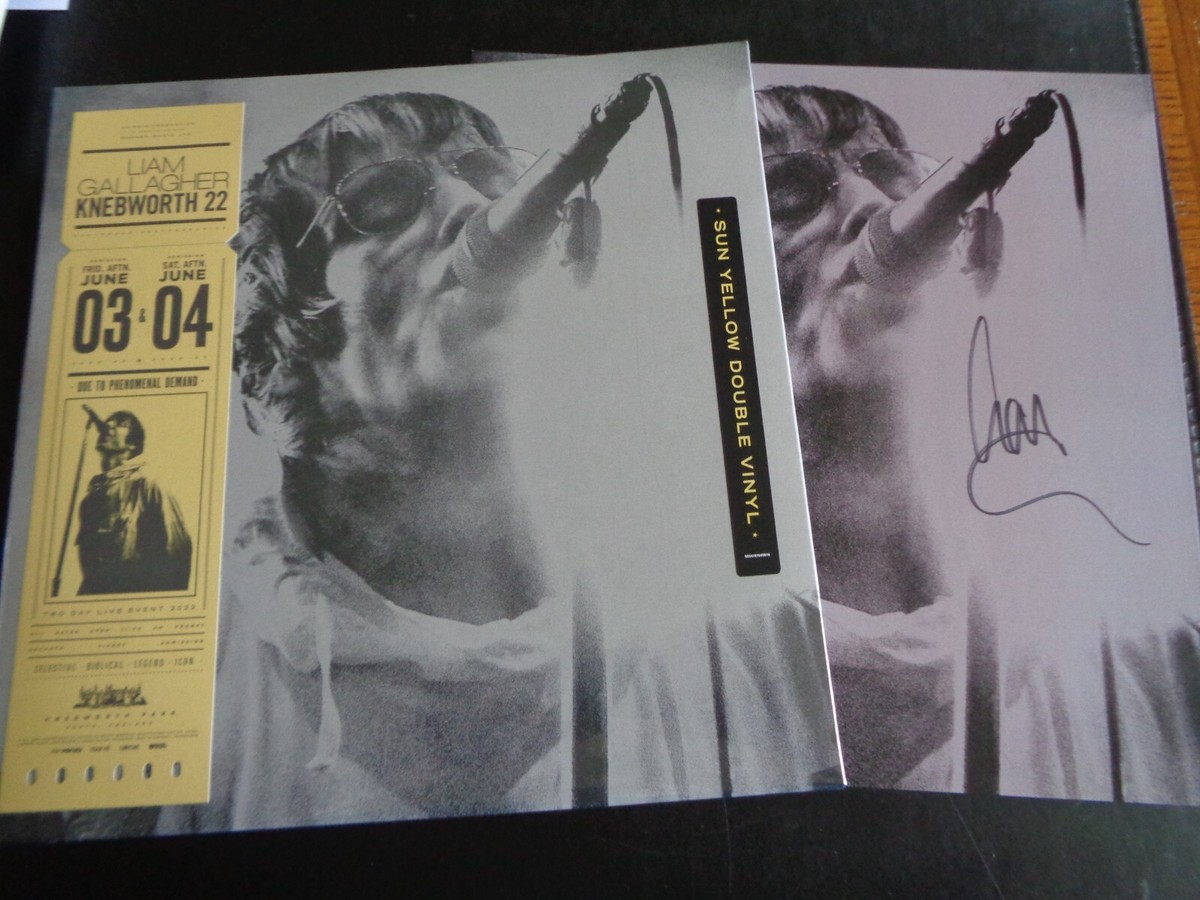 LIAM GALLAGHER KNEBWORTH 22 YELLOW VINYL DBL LP & EXCLUSIVE SIGNED