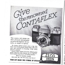 Zeiss Ikon Contaflex Camera 1957 Print Ad Vintage Advertisement