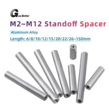 M2-M10 Aluminum Alloy Thread Sleeve Rod Bar Stud Round Connector Tube Long Nuts