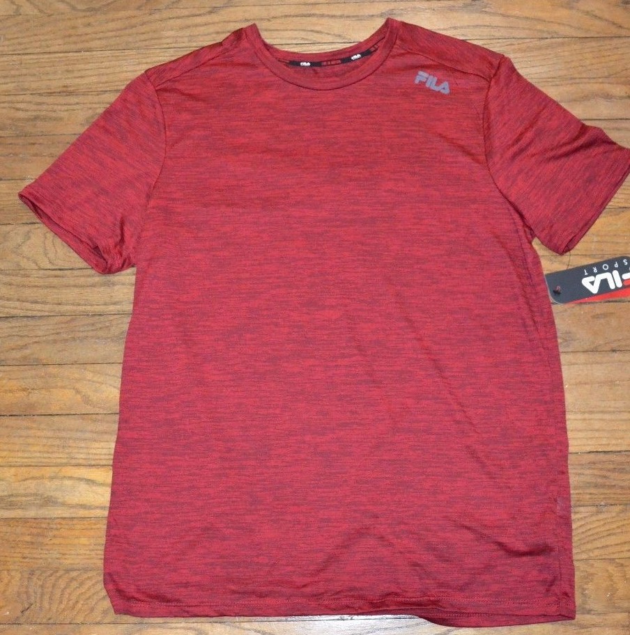Fila Sport Performance T-Shirt Tee Top Red with Black Trudry Wicking Tee |  eBay, image size:904x912