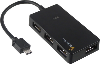 Micro USB OTG Hub for Raspberry Pi Zero 4 Port High Speed Sync and Extension Cab