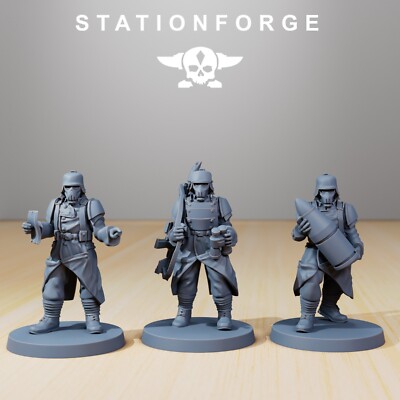 Imperial Soldiers of the Grim Guard x 3, Death Division, Ordnance Crew Korps