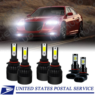 For Chrysler 300 2005-2010 LED Headlights + Fog Lights Bulbs 6000K White C9