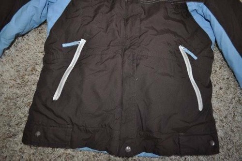 Boys Jacket Winter Columbia Blue Brown Hooded Water Res Snow Ski -size 14/16 - Picture 6 of 12
