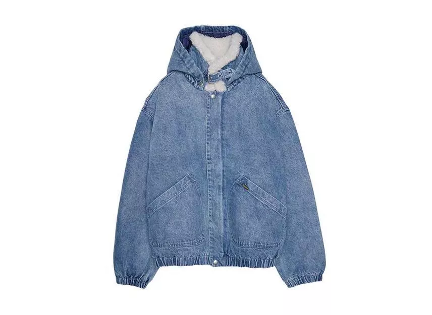 Blouson bomber denim doublé fausse peau de mouton Supreme