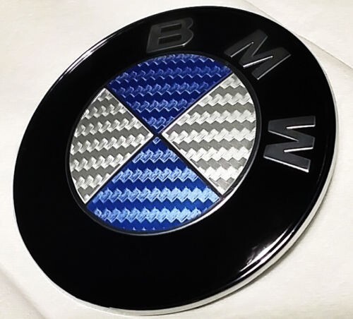 Pegatina de fibra de carbono plateada y azul para emblemas BMW calcomanía vinilo insignia redondeada - Imagen 3 de 9