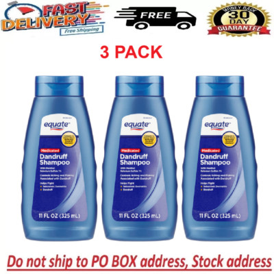 (3 PACK) Equate Medicated Dandruff Shampoo with Selenium Sulfide 1%, 11 fl oz