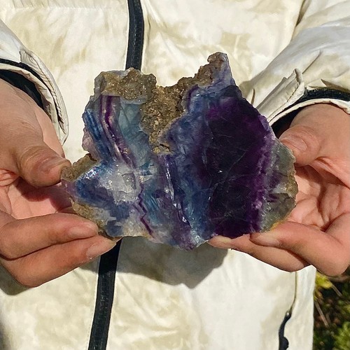 200G Natural and beautiful colored fluorite slice quartz crystal mineral sample - 第 8/13 張圖片