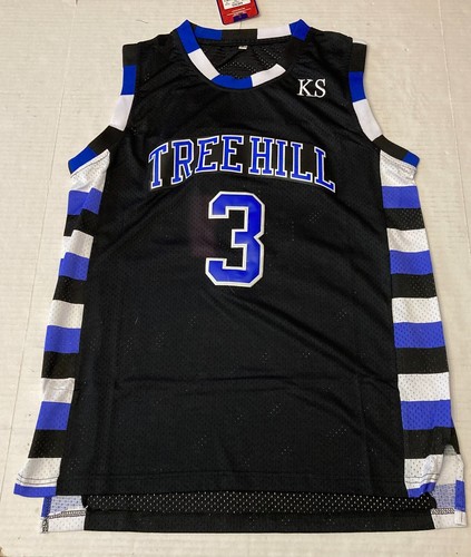 Lucas Scott #3 One Tree Hill Ravens Film Basketball Trikot genäht schwarz Small