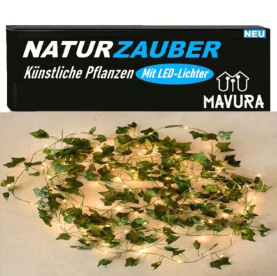 NATURZAUBER LED-Lichterkette 2m Efeu Bltter fr Innen und Auen Deko |  eBay.de