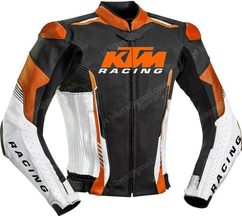 KTM Motorrad Lederjacke Herren Leder Biker Jacke Biker Lederjacken Rennen - Bild 1 von 3