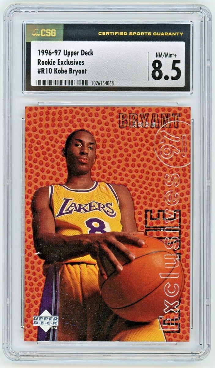 KOBE BRYANT 1996-97 Upper Deck Rookie Exclusives Rc CSG 8.5 KOBE BRYANT 1996-97 Upper Deck Rookie Exclusives Rc CSG 8.5