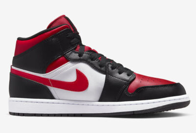 未使用 NIKE ナイキ AIR JORDAN 1 MID (GS)【G】. NEW Air Jordan 1 Mid (GS) Size 4.5Y/WMNS 6 Black/Fire Red