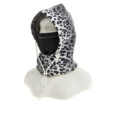 Arctic X 6 in 1 Reversible SNOW LEOPARD Fleece Hood 6 Ship 1 Xtra 1BalclavaCap
