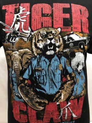 Natural Rejection King Panda Tiger Elephant Police Car TShirt CLAW M t3