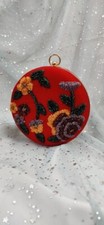Red floral clutch purse evening bag
