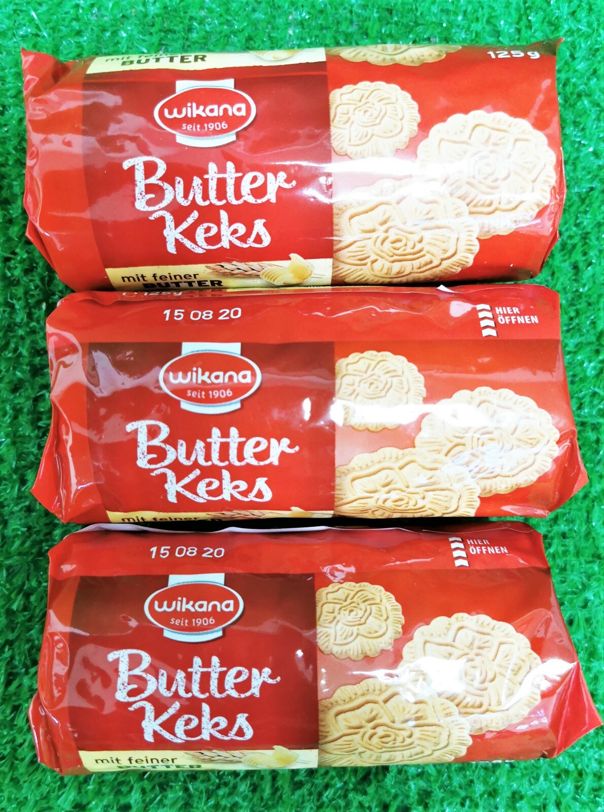 (10,40€/kg) 3x WIKANA BUTTERKEKS- DER EINZIGE RUNDE BUTTERKEKS mit Luther Rose