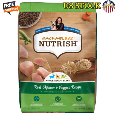 Natural Chicken Dry Dog Food Healthy Digestion Omega3 Veggies Whole Health 14lb