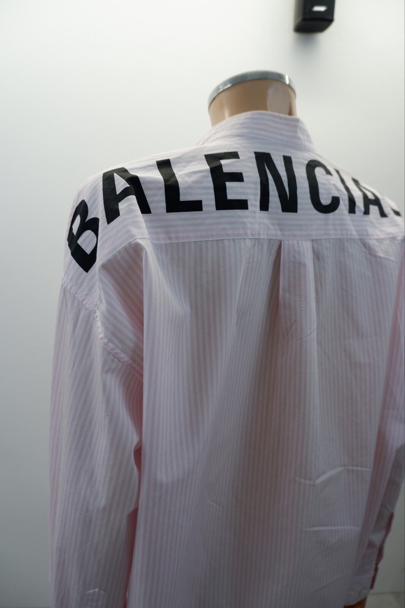 Balenciaga Womens Oversized Shirt Size 34 Uk 6 Pink Long