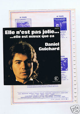 45 RPM SP DANIEL GUICHARD SIE IST NICHT SCHÖN + BARCLAY BLATT