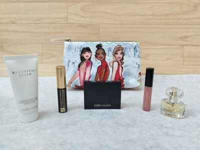 Estee Lauder 6pc Beautiful Belle Eau de Parfum Purse Spray Travel Set Gold