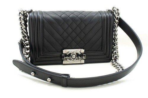 Chanel Boy Flap Quilted Calfskin Black Calfskin Shoulder Bag
