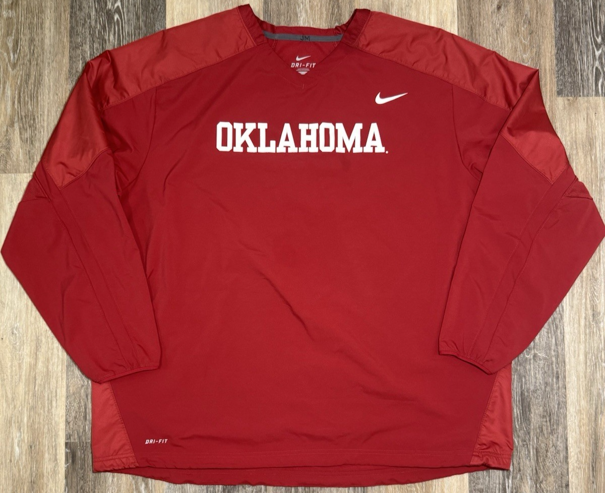 SACAI X NIKE Oklahoma Sooners Pullover Giacca Giacca a Vento Uomo Taglia 4XL Rosso NCAA Calcio