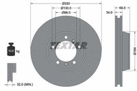 Bremsscheibe Vorne Links Textar 92149905 FÜR Porsche Scheibenbremse