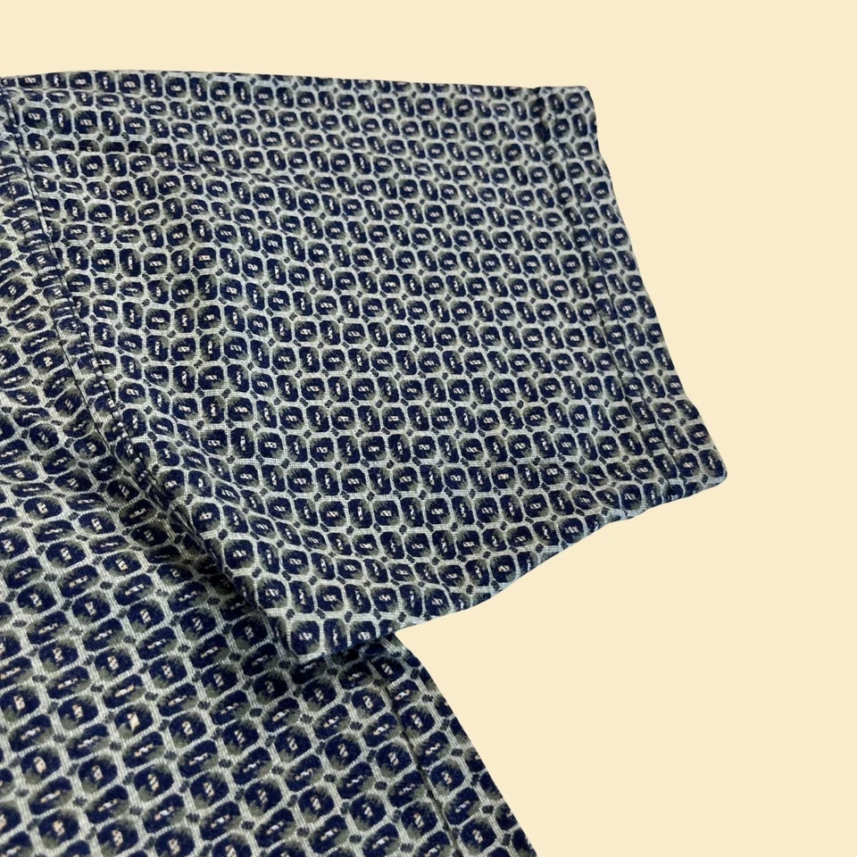 Camisa Polo Geométrica Hombre Vintage Años 90 de Knightsbridge, Talla L Top Azul y Verde Foto 4 de 4