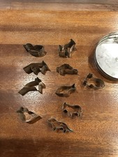 Vintage Tin Animal Biscuit Cutters Set Cookie Cutters Kitchenalia Collectables