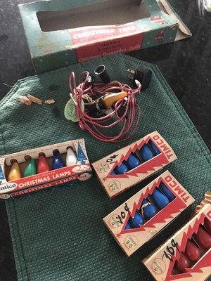 vintage c6 christmas light string -Four five Packs-6cone Bulbs -Two Ten Packs