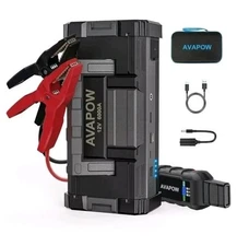 AVAPOW 6000A 12V UltraSafe Auto Battery Jump Starter Battery Booster Gas Diesel