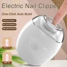 2-in-1 Electric Nail Clipper Trimmer Grinder LED Light USB Rechargeable